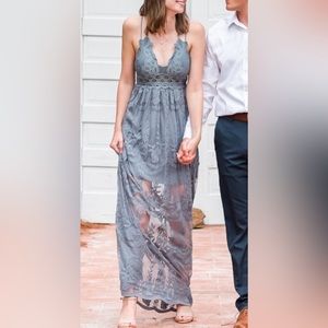 Wishlist Apparel small blue maxi dress